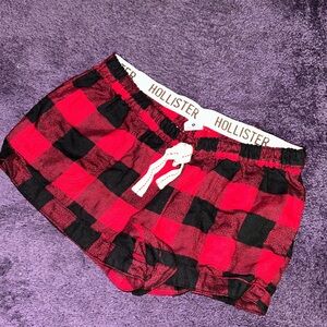 Hollister Red and Black Checkered Sleep Shorts